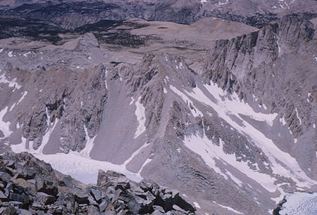 Lake Helen of Troy (lower right), Big Horn Plateau from top of Mt. Williamson - Jul 1964