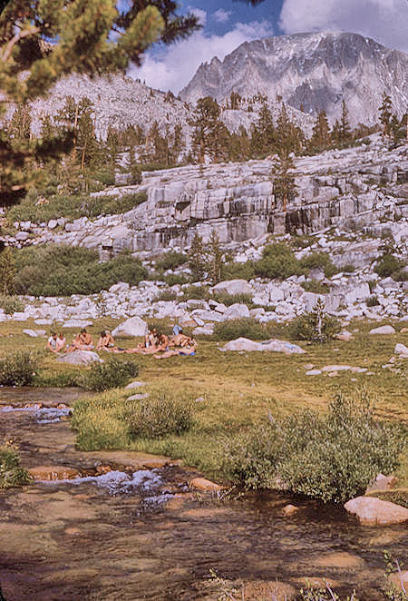 Explorer Post 360 trek members enjoying Whitney Creek - Mount Whitney - 19 Aug 1965