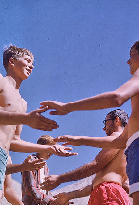 Explorer Post 360 members playing games at Whitney Creek - 20 Aug 1965