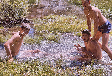 Explorer Post 360 enjoying swim in Whitney Creek - 20 Aug 1965