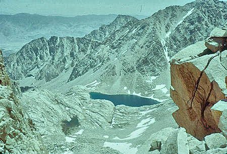 East side view of Consultation Lake from Mount Whitney ridge trail - 24 Jul 1957 East side view of Consultation Lake from Mount Whitney ridge trail - 24 Jul 1957