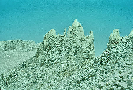Pinnacles and top of Mount Whitney from Mount Whitney Trail - 24 Jul 1957 Pinnacles and top of Mount Whitney from Mount Whitney Trail - 24 Jul 1957