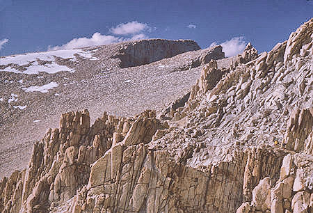 Mount Whitney summit from Mount Whitney Trail - 20 Aug 1965