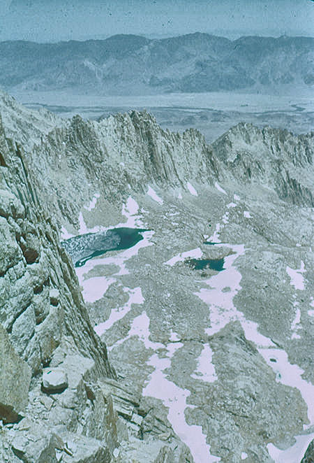 View east toward Owens Valley, Iceberg Lake from Mount Whitney Trail - 24 Jul 1957 View east toward Owens Valley, Iceberg Lake from Mount Whitney Trail - 24 Jul 1957