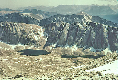 Hitchcock Lakes and Mt. Hitchcock from top of Mount Whitney - 24 Jul 1957 Hitchcock Lakes and Mt. Hitchcock from top of Mount Whitney - 24 Jul 1957