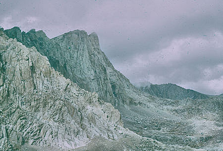 Mount Whitney east face from trail down to Consultation Lake - 03 Sep 1960