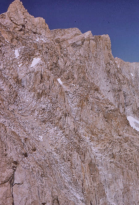 Mount Whitney east face from trail down to Consultation Lake - 21 Aug 1965