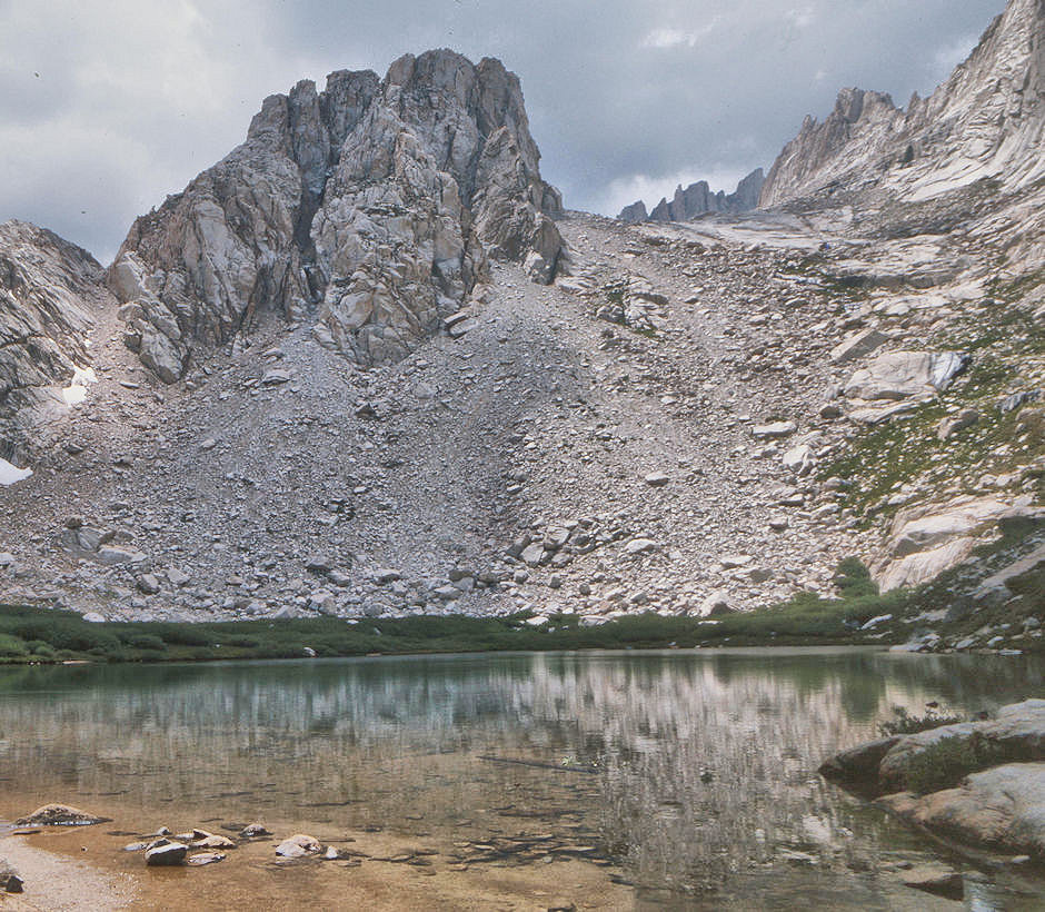 Thor Peak over Mirror Lake on Mount Whitney Trail - 24 Jul 1975 Thor Peak over Mirror Lake on Mount Whitney Trail - 24 Jul 1975