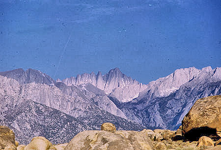 Sunrise on Mount Whitney from Alabama Hills, Lone Pine - 30 May 1968