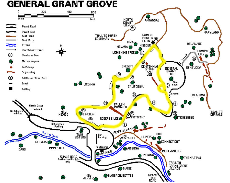 General Grant Grove Map General Grant Grove Map