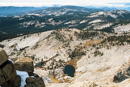 Sierra Nevada - Sequoia National Park<br>Little Silliman Lake from top Mt. Silliman - October 1973 Sierra Nevada - Sequoia National Park<br>Little Silliman Lake from top Mt. Silliman - October 1973