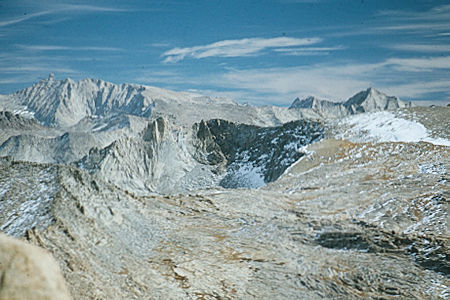 Sierra Nevada - Sequoia National Park<br>Milestone Peak, Mt. Whitney from Mt. Silliman - October 1973 Sierra Nevada - Sequoia National Park<br>Milestone Peak, Mt. Whitney from Mt. Silliman - October 1973