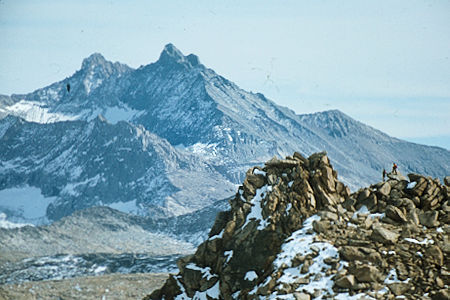 Sierra Nevada - Sequoia National Park - Rick Erb & Gil Beilke viewing Kaweah Peaks from Mt. Silliman - October 1973