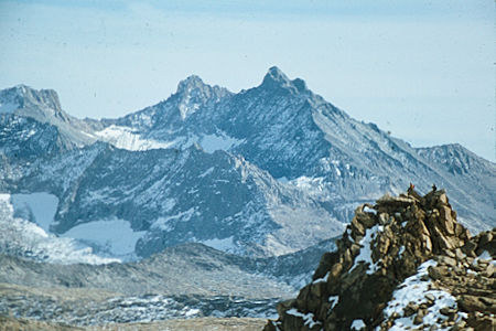 Sierra Nevada - Sequoia National Park - Rick Erb & Gil Beilke viewing Kaweah Peaks from Mt. Silliman - October 1973