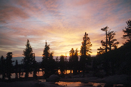 Sierra Nevada - Sequoia National Park<br>Sunset at Little Silliman Lakes - October 1973 Sierra Nevada - Sequoia National Park<br>Sunset at Little Silliman Lakes - October 1973