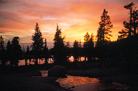 Sierra Nevada - Sequoia National Park<br>Sunset at Little Silliman Lakes - October 1973 Sierra Nevada - Sequoia National Park<br>Sunset at Little Silliman Lakes - October 1973