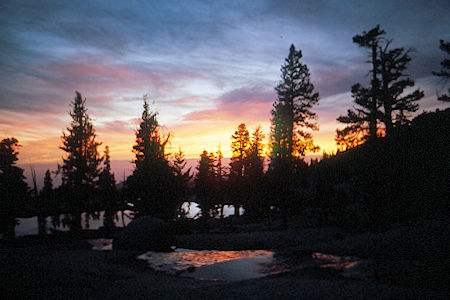 Sierra Nevada - Sequoia National Park - Sunset at Little Silliman Lakes - October 1973