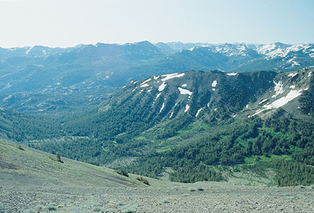 Looking down Kennedy Canyon - Hoover Wilderness - Aug 1993
