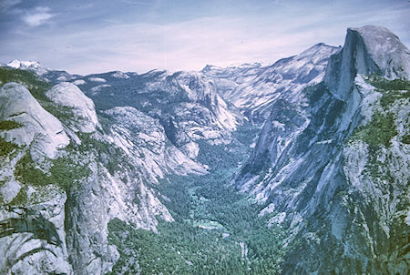 Tenaya Canyon, Clouds Rest (right rear), Half Dome from Glacier Point - Yosemite National Park 01 Jun 1968