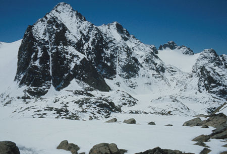 Mt. Ritter over Lake Catherine - Ansel Adams Wilderness - May 1977