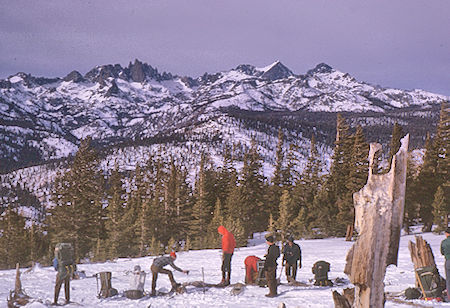 Minarets, Mt. Ritter, Banner Peak from lunch stop - Mammoth Lakes Area 21 Dec 1963 Minarets, Mt. Ritter, Banner Peak from lunch stop - Mammoth Lakes Area 21 Dec 1963