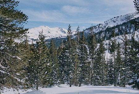 View toward Duck Lake Pass route from approach to Mammoth Pass - Mammoth lakes Basin 17 Feb 1973 View toward Duck Lake Pass route from approach to Mammoth Pass - Mammoth lakes Basin 17 Feb 1973
