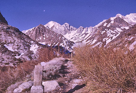 McGee Creek at old gate on mine road - John Muir Wilderness 15 May 1971