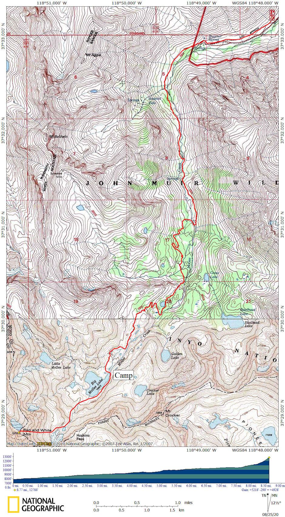 Red & White Mountain Route Map 1971