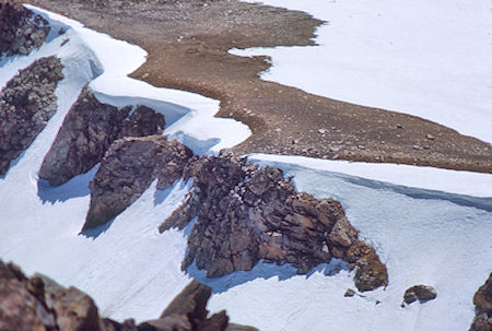 Looking down on Hopkins Pass from Red & White Mountain - John Muir Wilderness 20 Jun 1971 Looking down on Hopkins Pass from Red & White Mountain - John Muir Wilderness 20 Jun 1971