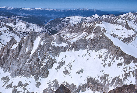 Lake Thomas Edison (left center in distance) from Red & White Mountain - John Muir Wilderness 20 Jun 1971