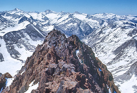 Recesses beyond Grinnell Basin from Red & White Mountain - John Muir Wilderness 20 Jun 1971