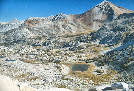 Red Slate Mountain from 'pass'<br>John Muir Trail 30 Aug 1976 Red Slate Mountain from 'pass'<br>John Muir Trail 30 Aug 1976