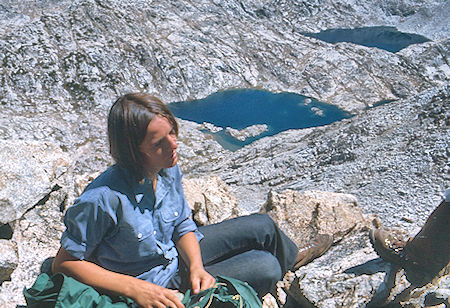 Bighorn and Rosy Finch Lakes from Mt. Isaak Walton, Marty Nikolaus - John Muir Wilderness 29 Aug 1976