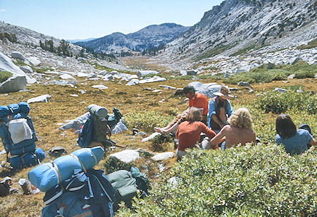 Rest stop on way to Silver Pass Lake<br>John Muir Wilderness 30 Aug 1976 Rest stop on way to Silver Pass Lake<br>John Muir Wilderness 30 Aug 1976