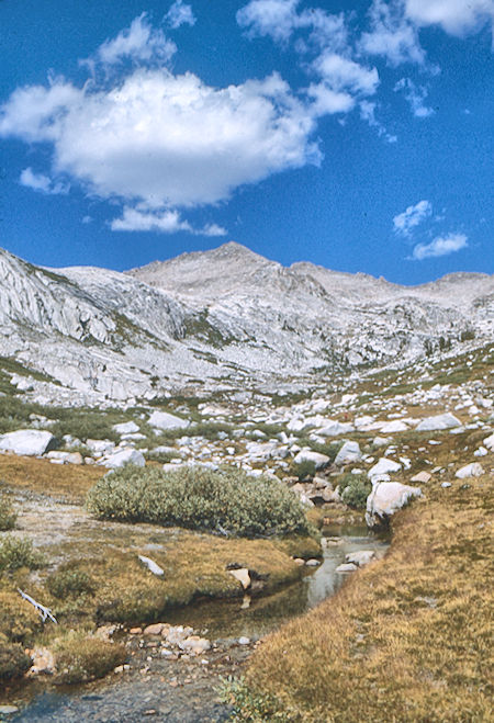 Looking back at Mt. Izaak Walton - John Muir Wilderness 30 Aug 1976