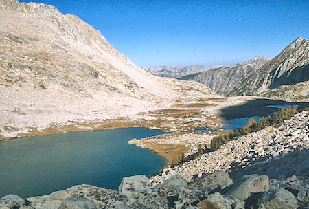 Looking back on Upper Mills Creek Lake<br>John Muir Wilderness 03 Sep 1976 Looking back on Upper Mills Creek Lake<br>John Muir Wilderness 03 Sep 1976