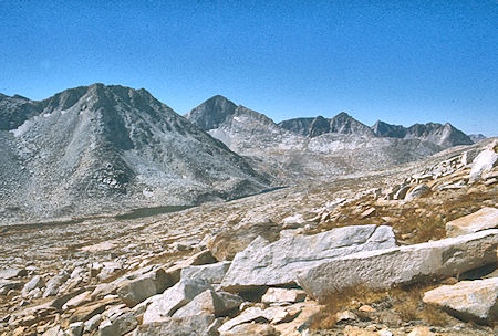 Lake Italy descending from Gabbot Pass - John Muir Wilderness 03 Sep 1976