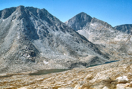 Lake Italy descending from Gabbot Pass - John Muir Wilderness 03 Sep 1976