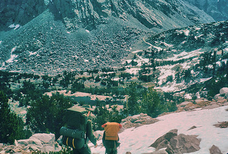 Morgan Pass on right while descending from Treasure Lakes - 1961