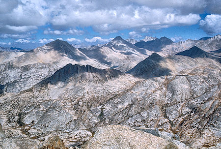 Mt. Hilgard and Mt. Gabb from top of Seven Gables<br>John Muir Wilderness 07 Sep 1976 Mt. Hilgard and Mt. Gabb from top of Seven Gables<br>John Muir Wilderness 07 Sep 1976