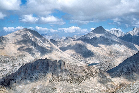 Mt. Hilgard, Mt. Gabb from Seven Gables summit - John Muir Wilderness 07 Sep 1976