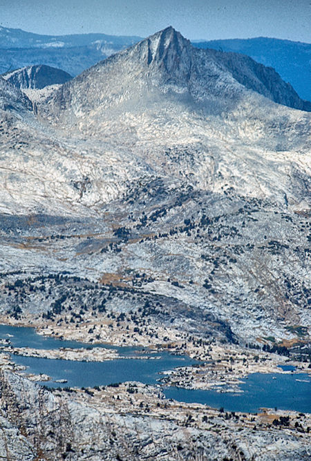 Mt. Hooper and Marie Lake from Seven Gables summit - John Muir Wilderness 07 Sep 1976