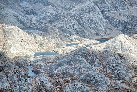 'Bear Lakes' from 'North Gable' summit - John Muir Wilderness 07 Sep 1976