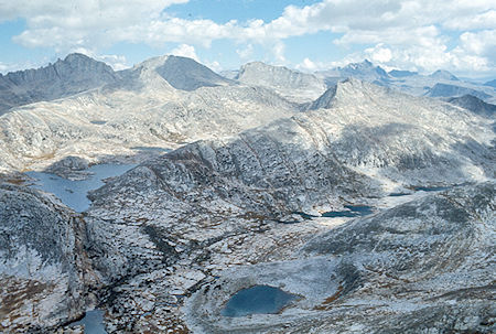 Vee Lake, Gable Lakes, Mt. Humphrey from 'North Gable' summit<br>John Muir Wilderness 07 Sep 1976 Vee Lake, Gable Lakes, Mt. Humphrey from 'North Gable' summit<br>John Muir Wilderness 07 Sep 1976