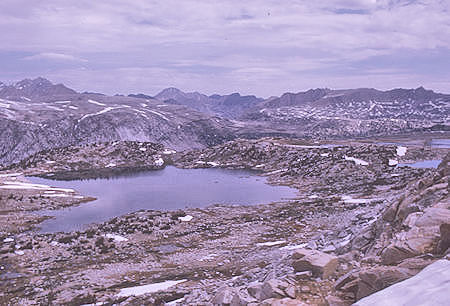 Alsace Lake and Pine Creek Pass from Pilot Knob saddle - 4 Jul 1970