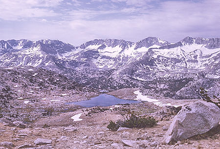 Knob Lake and Glacier Divide from Pilot Knob saddle - 4 Jul 1970 Knob Lake and Glacier Divide from Pilot Knob saddle - 4 Jul 1970