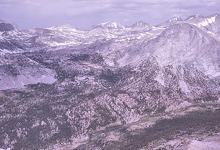 Merriam Lake, Merriam Peak, French Canyon from top of Pilot Knob - 4 Jul 1970