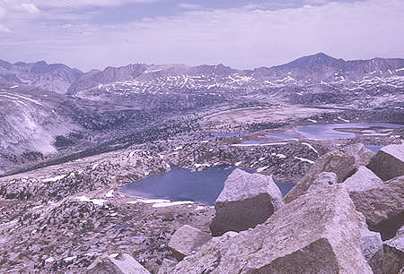 Alsace Lake, Puppet Lake, upper French Canyon, Pine Creek Pass from top of Pilot Knob - 4 Jul 1970 Alsace Lake, Puppet Lake, upper French Canyon, Pine Creek Pass from top of Pilot Knob - 4 Jul 1970