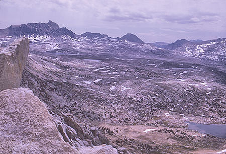 Mt. Humphreys, Piute Pass, Desolation Lake, Knob Lake (lower right) from top of Pilot Knob - 4 Jul 1970 Mt. Humphreys, Piute Pass, Desolation Lake, Knob Lake (lower right) from top of Pilot Knob - 4 Jul 1970
