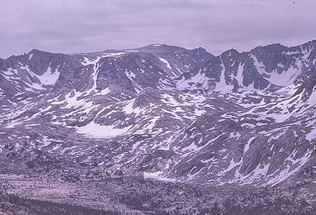 Golden Trout Lake, Alpine Col from top of Pilot Knob - 4 Jul 1970